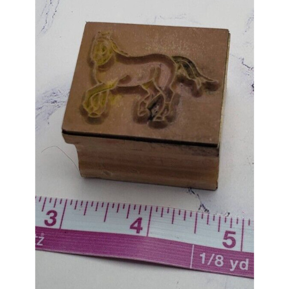 Galloping Horse Equestrian Small Wood Mounted Rubber Stamp - Picture 2 of 7